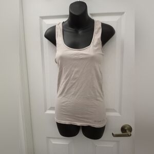 Women's GUESS Contour Tank Top In Beige Rhinestone Logo